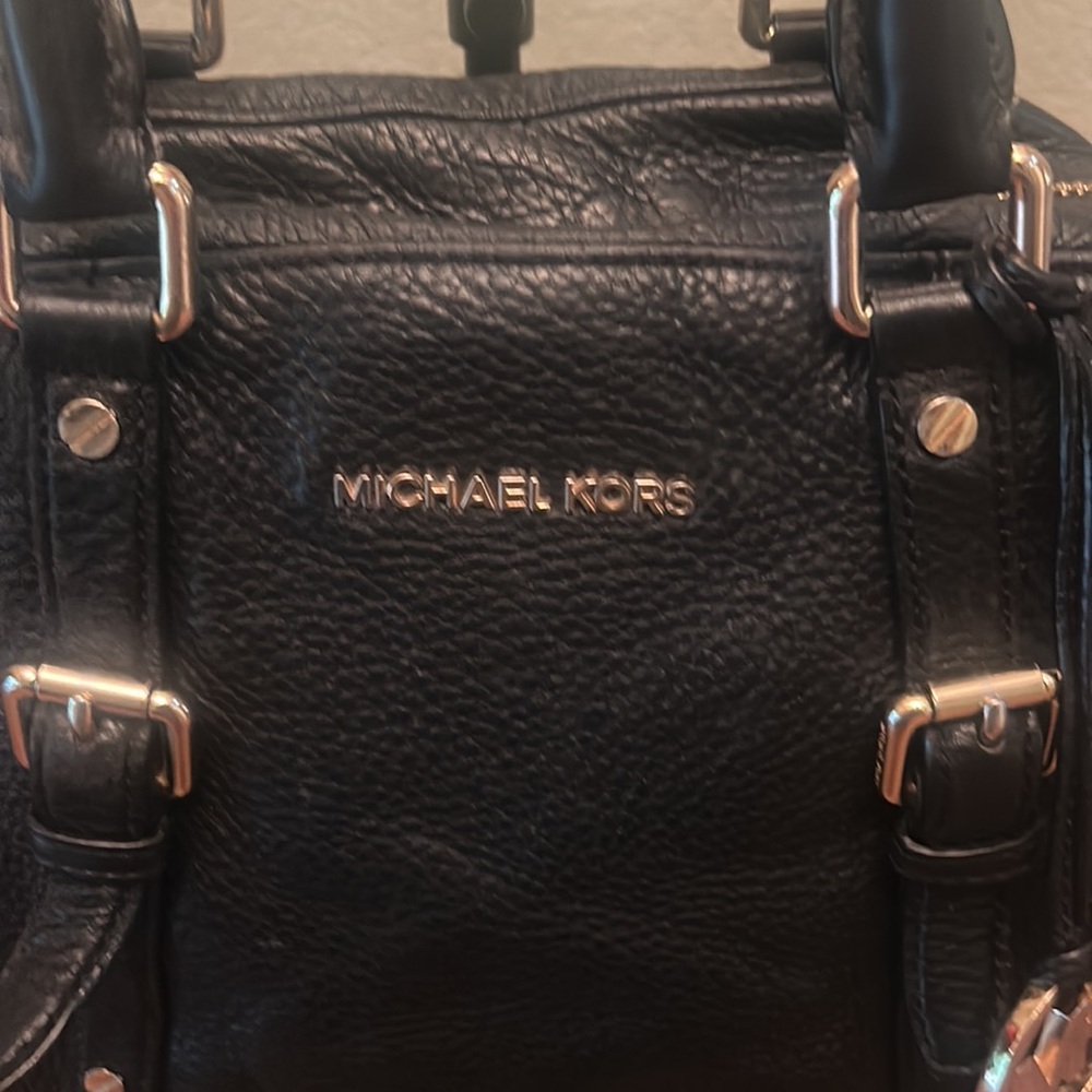 Michael Michael Kors Black Pebbled Leather Bedford Satchel - Picture 2 of 15